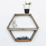 Hanah Home Aa026 Estantería de pared de madera de abeto en Nogal